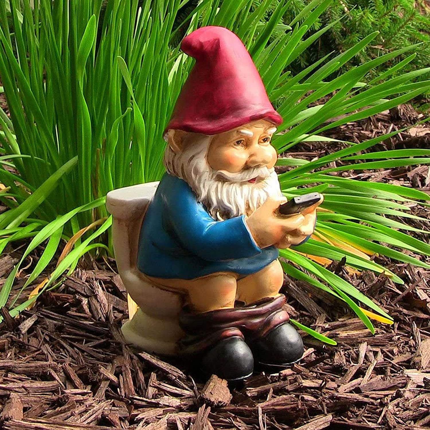 Gnome decoration independent station resin craft cartoon character small decorative squat toilet character doll festival gift 1
