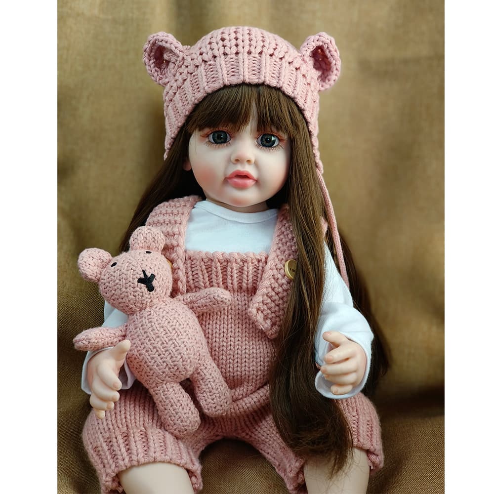 Rebirth doll simulation baby can enter the water simulation baby to accompany the toy full glue body 55 cm bouquet long hair female 4