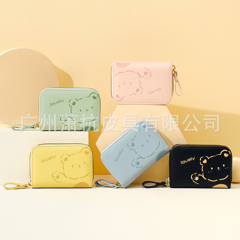 Small high quality organ with zipper, cartoon card holder for students, polyurethane cute wallet 3