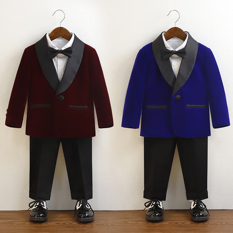 Flower boy costume, classic suit, dress, children's piano performance costume 2