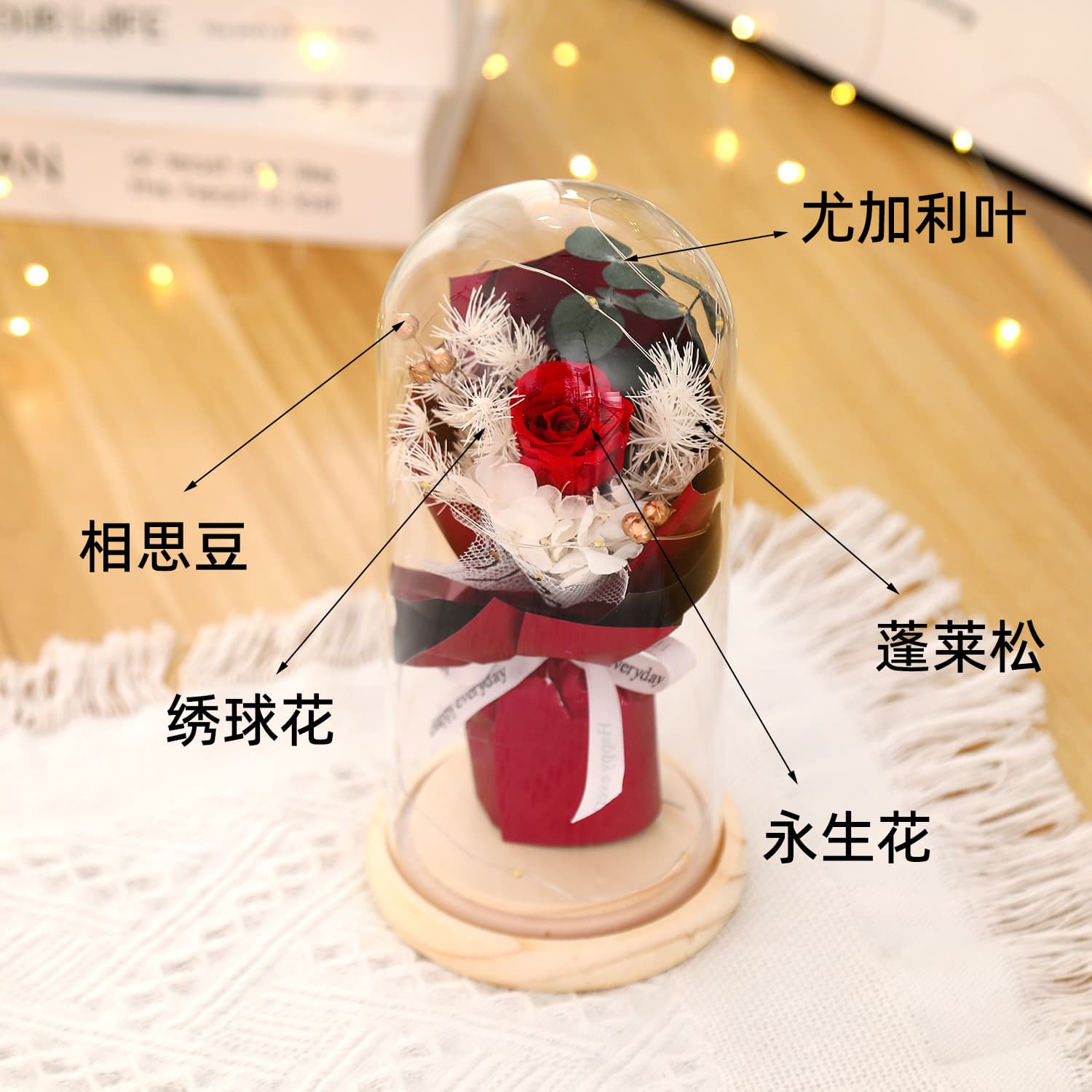 (Cross-border trading), glass glowing rose for St. Valentine's Day, roses, Birthday gift 4