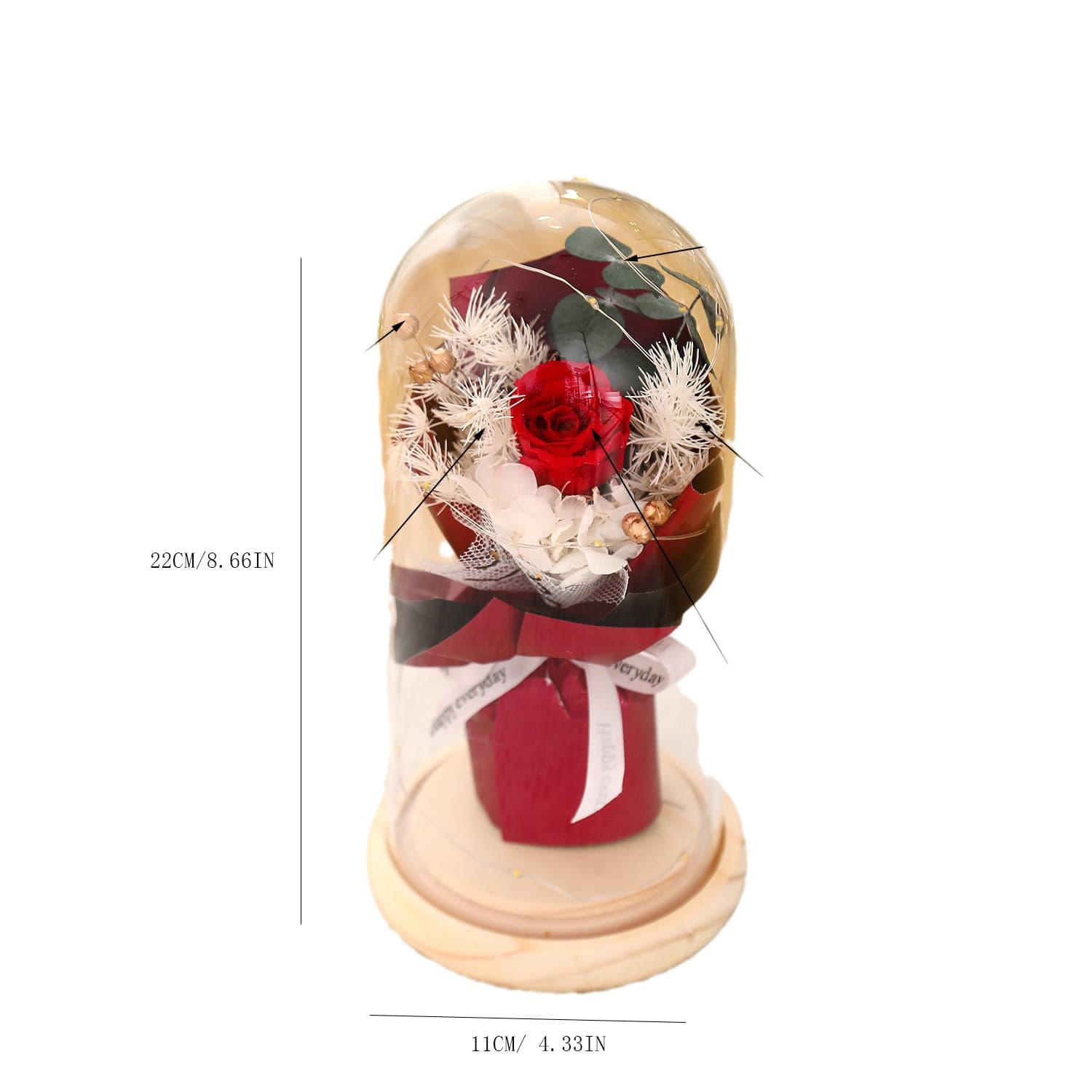 (Cross-border trading), glass glowing rose for St. Valentine's Day, roses, Birthday gift 5