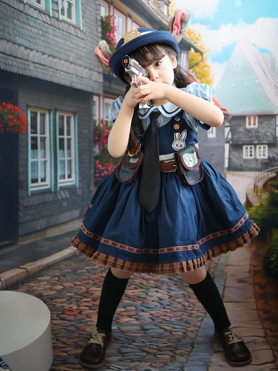 Rabbit, dress, summer children's set, police officer, 2023, Lolita style, princess style, cosplay 2