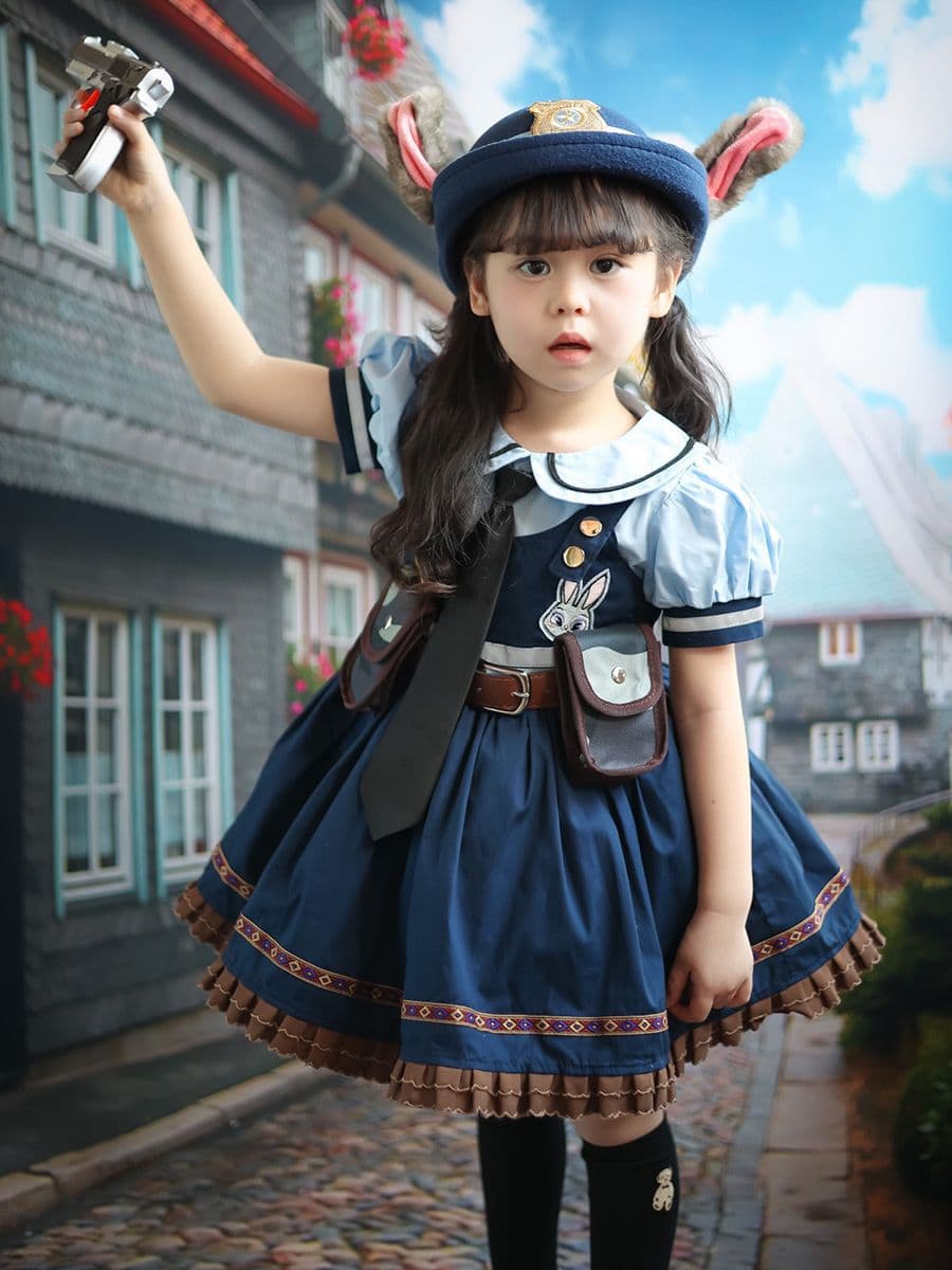 Rabbit, dress, summer children's set, police officer, 2023, Lolita style, princess style, cosplay 3