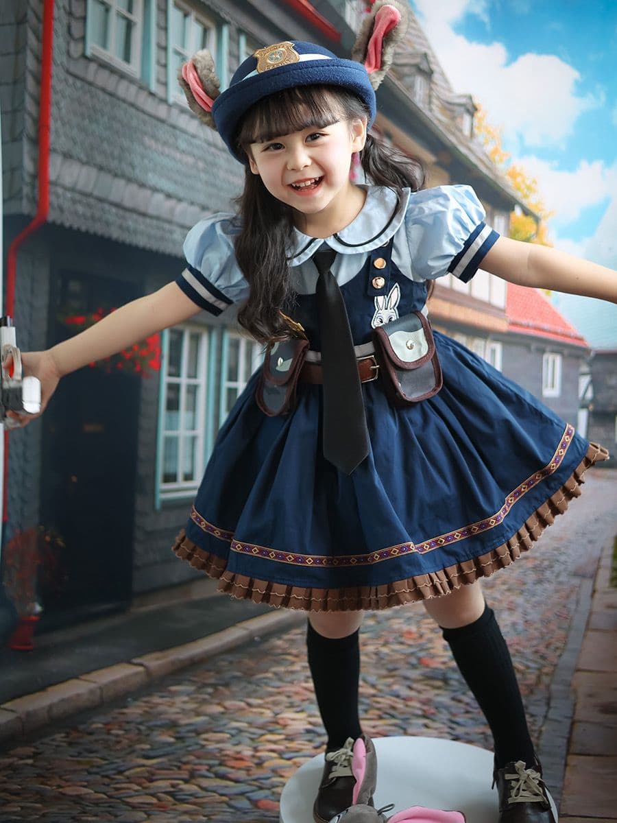 Rabbit, dress, summer children's set, police officer, 2023, Lolita style, princess style, cosplay 4