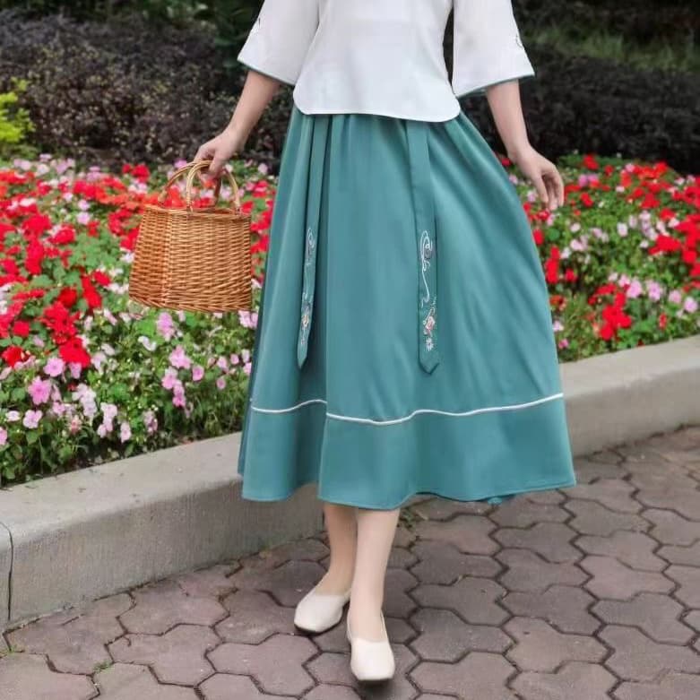 Hanfu, cheongsam, fresh set, cotton and linen, Chinese style 3