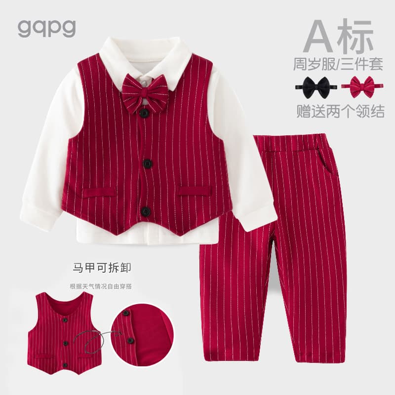 Children's dress, demi-season overall, down jacket to go out, set, special occasion clothing, 3 piece set 1