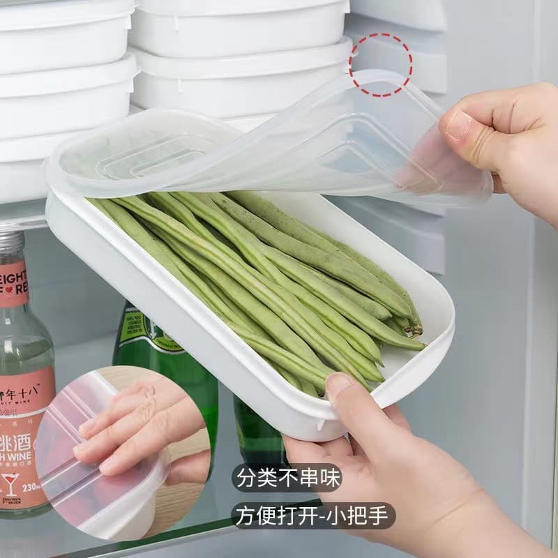 Japanese crisper food-grade refrigerator with vegetable, fruit and frozen meat storage kitchen storage box refrigerated and microwaveable 4