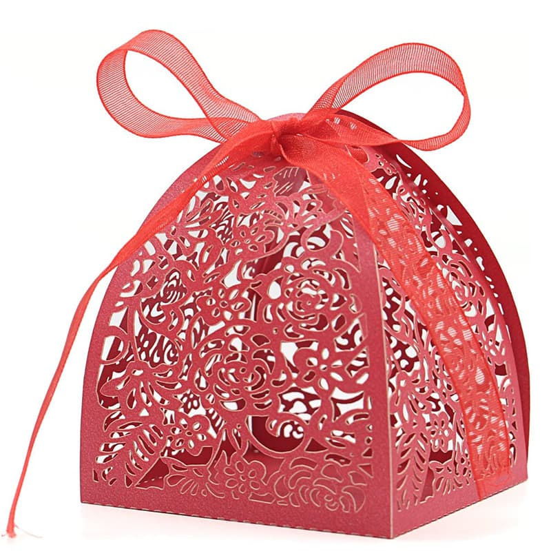 Cross -border laser hollow candy box European wedding party bride rose chocolate candy box spot wholesale 5