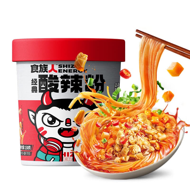 [Free Shipping] Food Tribe’s Classic Hot and Sour Noodles Bucket Instant Noodles Food Snacks Instant Noodles Instant No-cooking 1