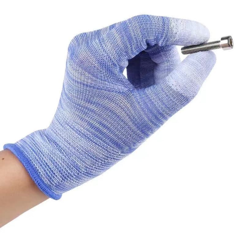 (Wholesale), polyurethane wear-resistant non-slip breathable thin nylon gloves dust-free for men and women 2