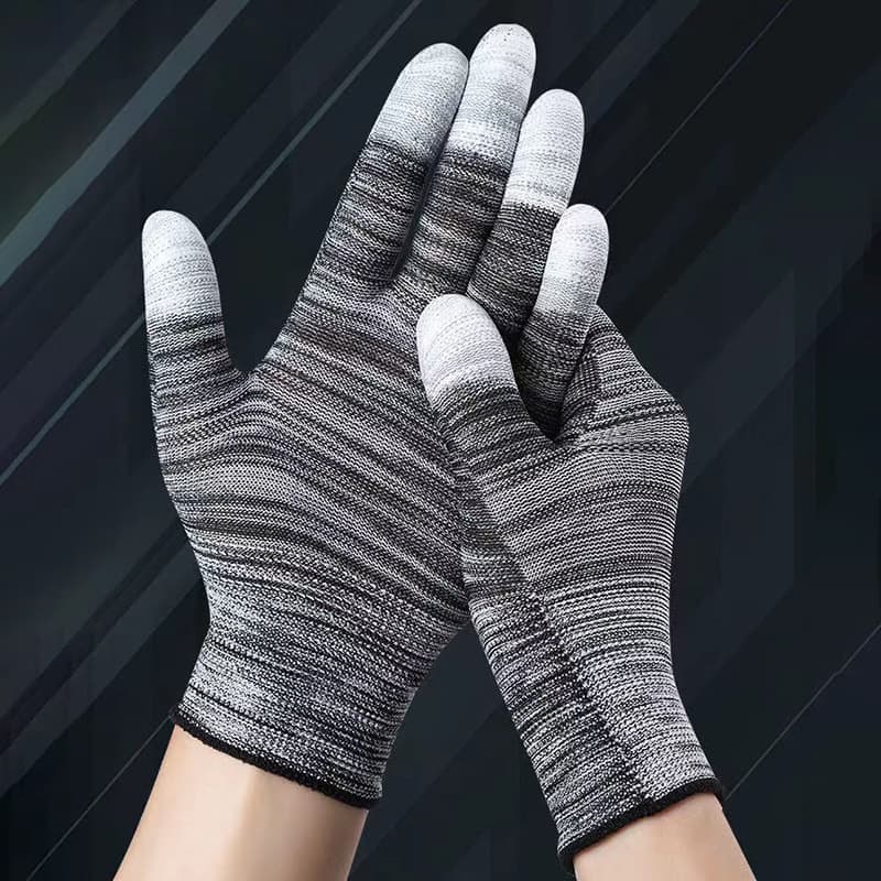 (Wholesale), polyurethane wear-resistant non-slip breathable thin nylon gloves dust-free for men and women 3