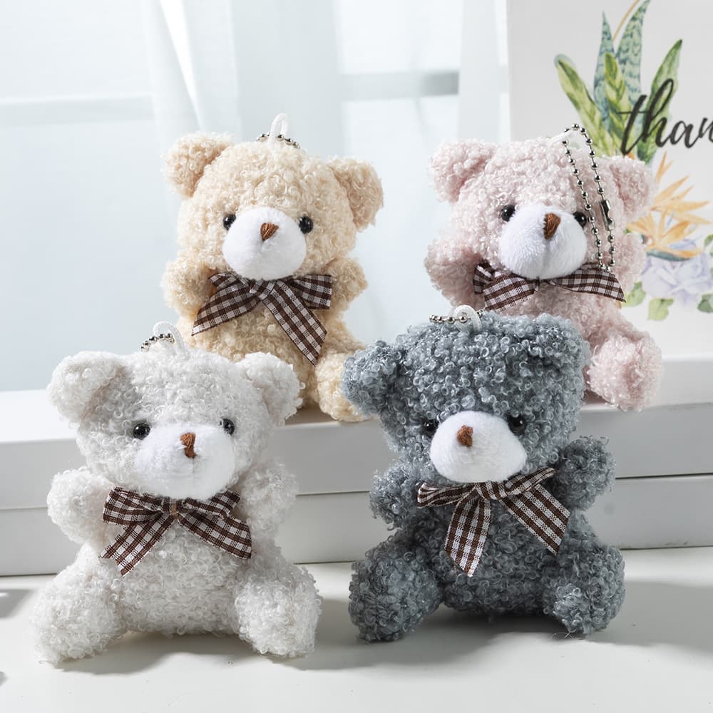 (Wholesale), cartoon small bow tie, plush doll, toy, key bag, keychain, with little bears 1
