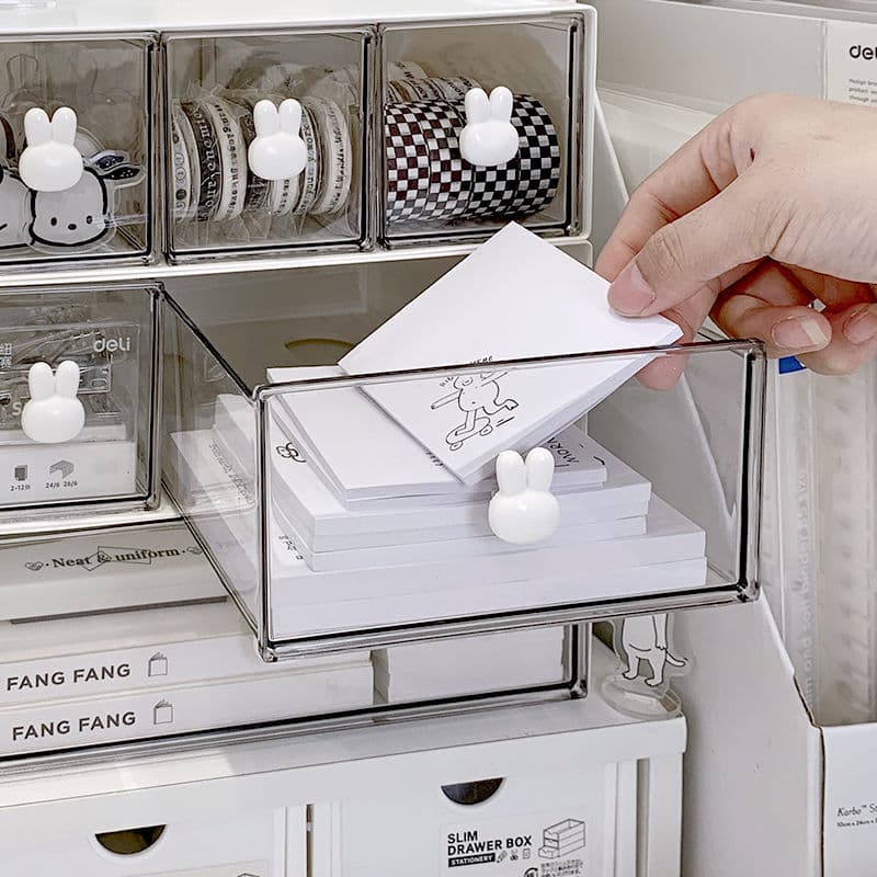 Desktop storage box drawer INS dormitory office multi -layer overlavable transparent three -layer acrylic box 4