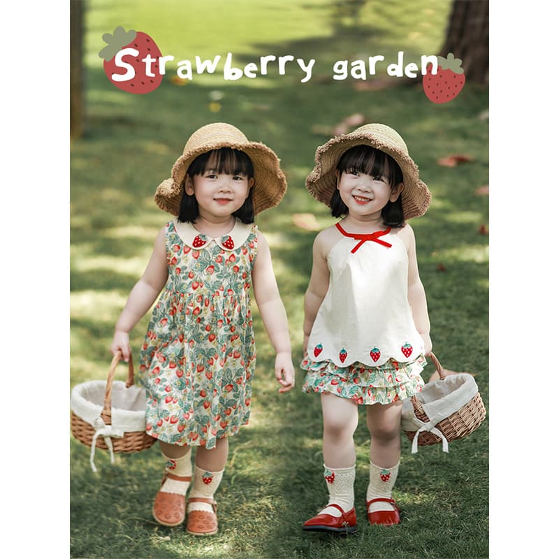 Summer cartoon T-shirt, doll, dress, girl's skirt, set, new collection, floral print 1