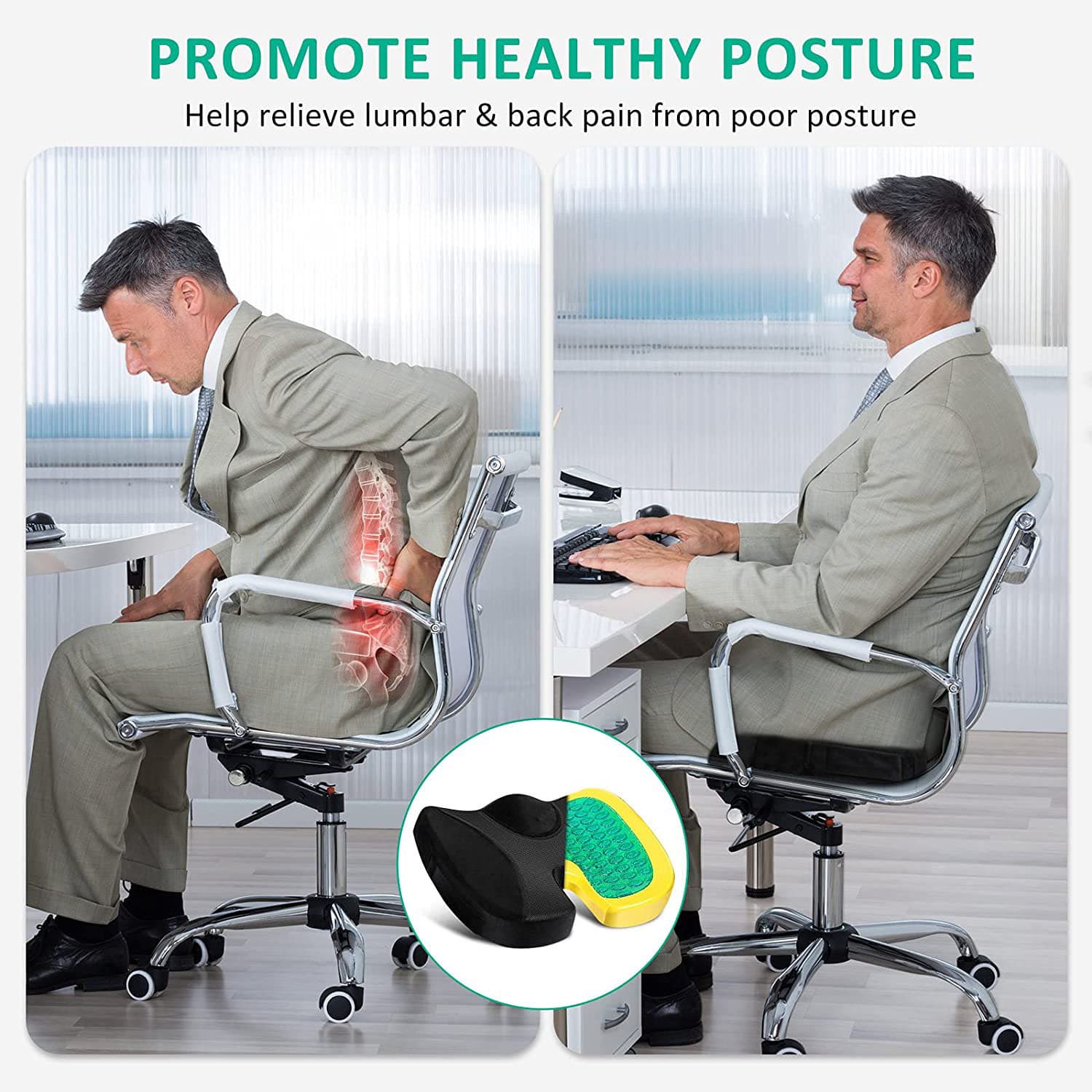 Office chair cushion memory foam chair cushion driving car seat cushion chair hip pillow cushion 2