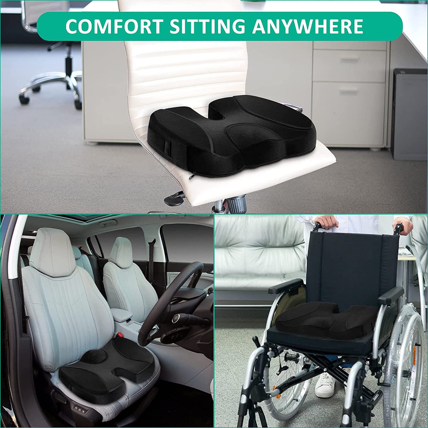 Office chair cushion memory foam chair cushion driving car seat cushion chair hip pillow cushion 3