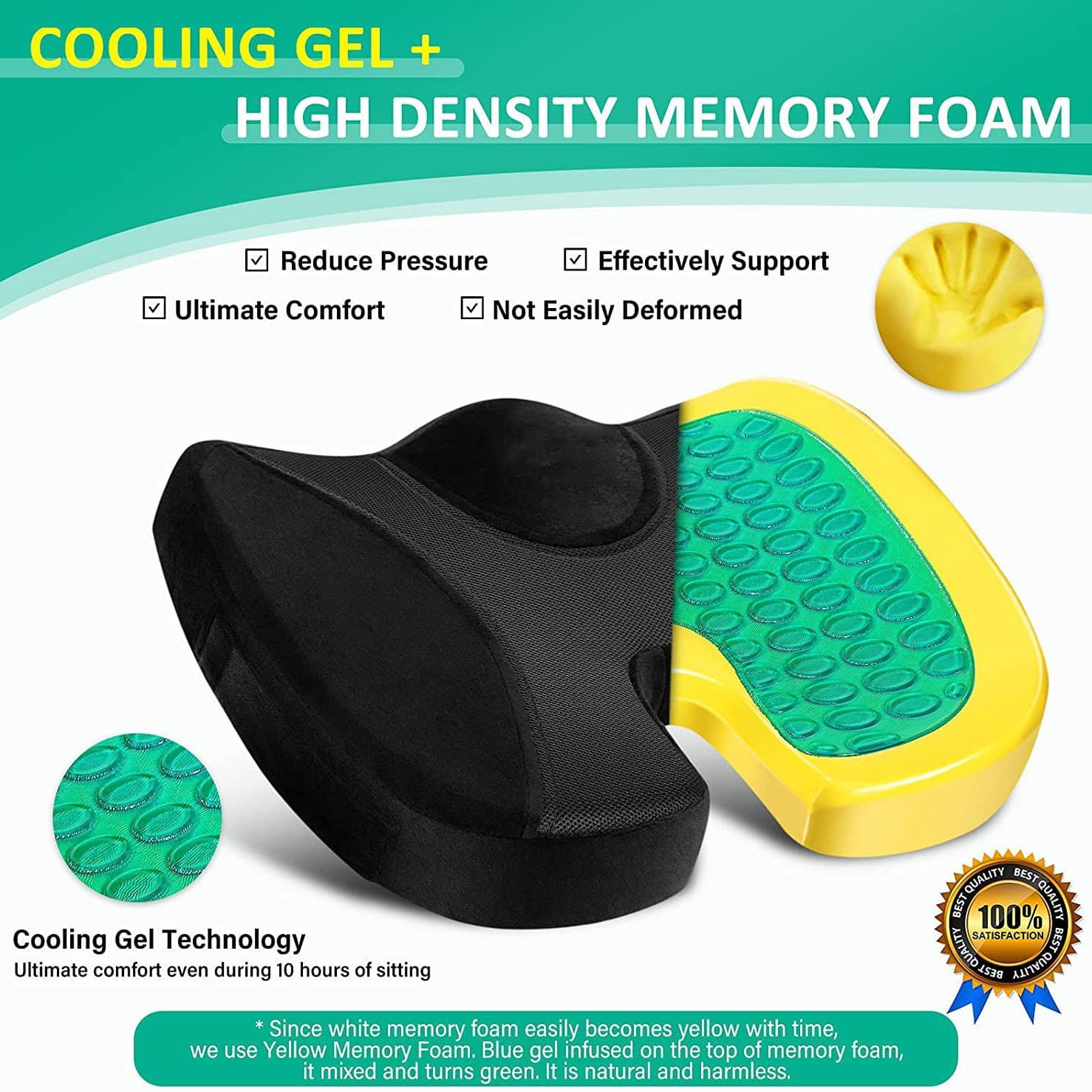 Office chair cushion memory foam chair cushion driving car seat cushion chair hip pillow cushion 4