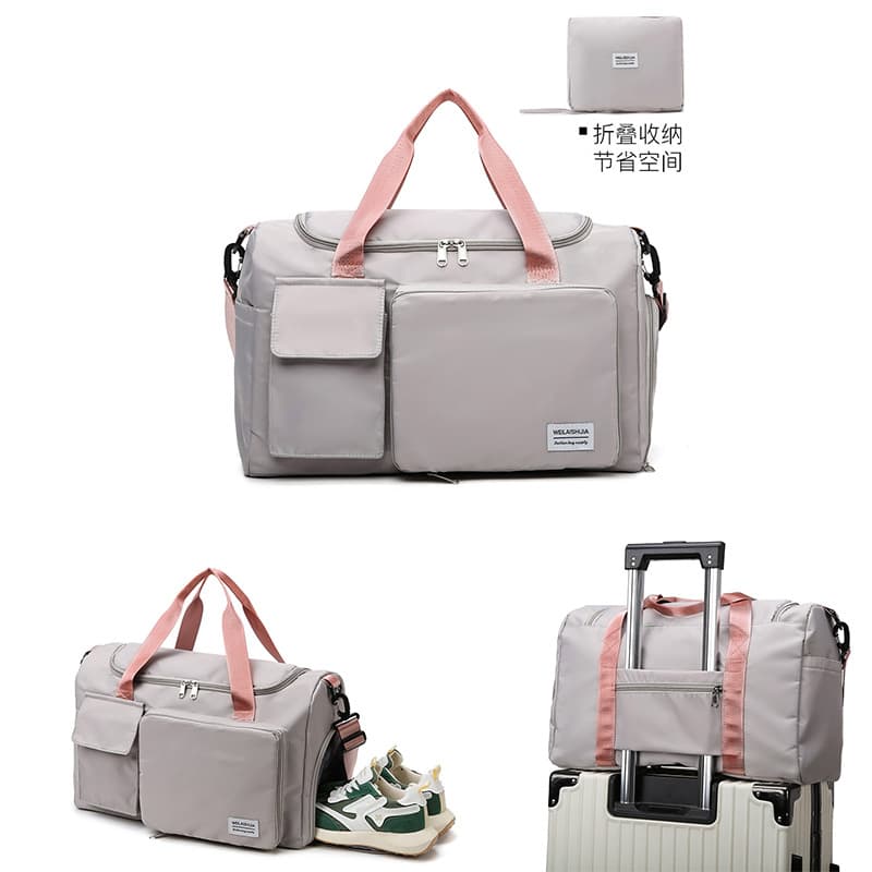 (Wholesale), foldable capacious travel bag for traveling wet and dry separation, sports bag, handheld swimming bag, purse 1