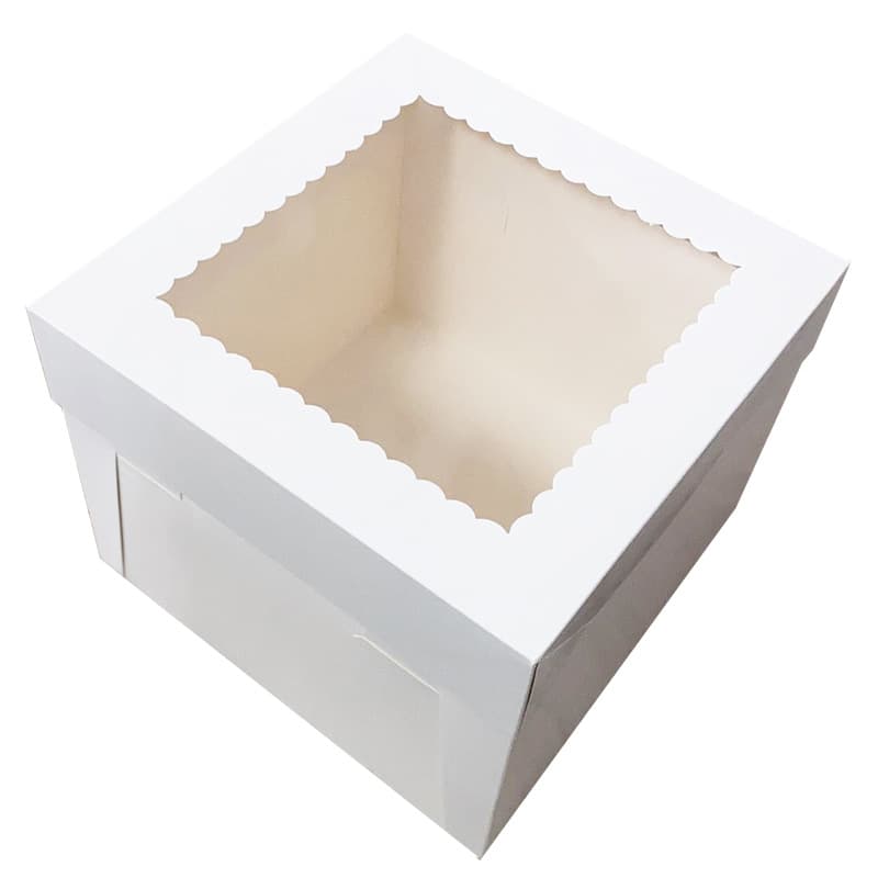 [现货白卡天地盖纸盒开窗透明蛋糕盒面包西点烘焙包装盒cake box] 5
