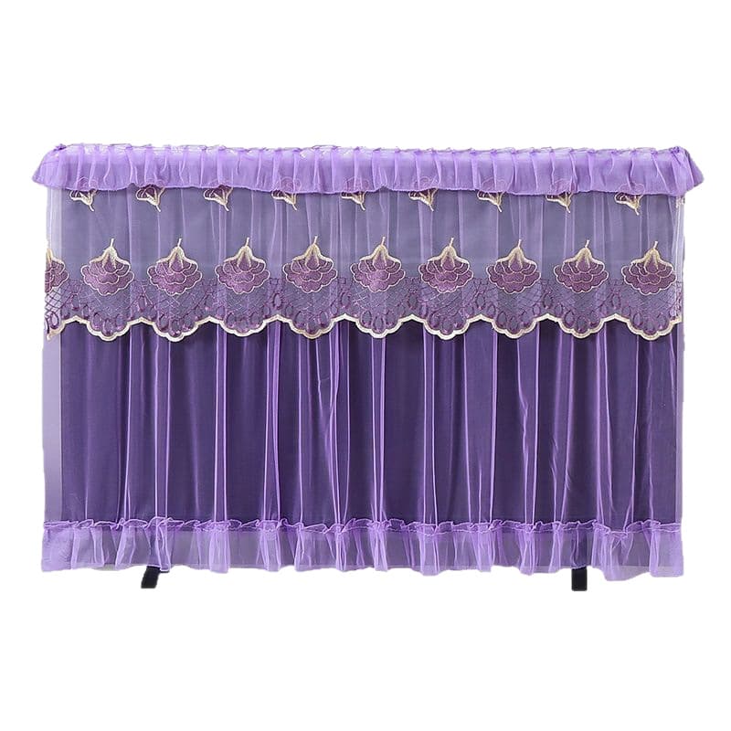 TV cover without removal TV cover dustproof cover lace embroidered LCD desktop hanging TV cover 5