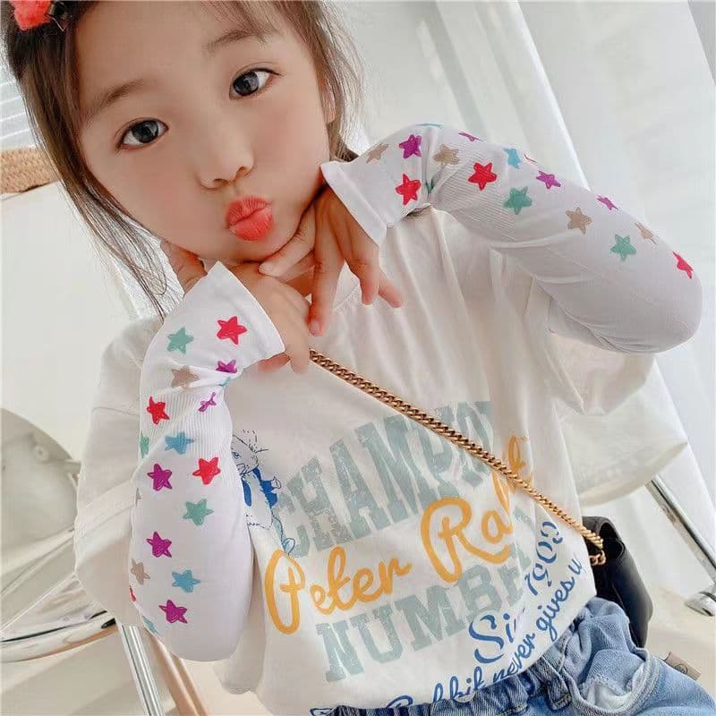 Children's summer protection sleeve, cute thin sleeves, silk sun protection cream for boys 1