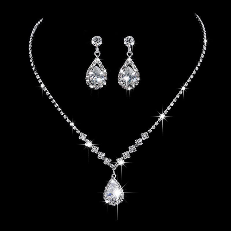 Metal chain, necklace for bride, earrings with tassels, accessory, jewelry 3