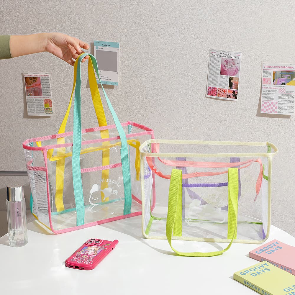 Cartoon big one-shoulder bag PVC, beach linen bag 3