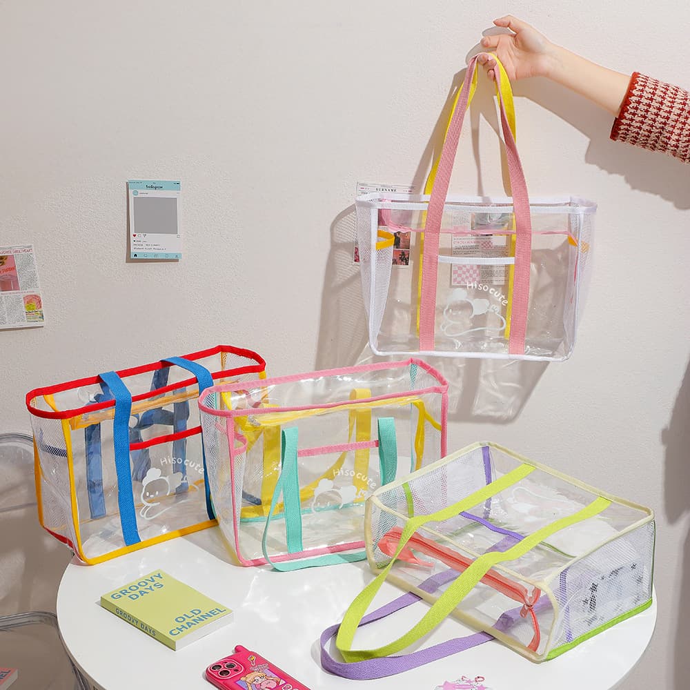 Cartoon big one-shoulder bag PVC, beach linen bag 1