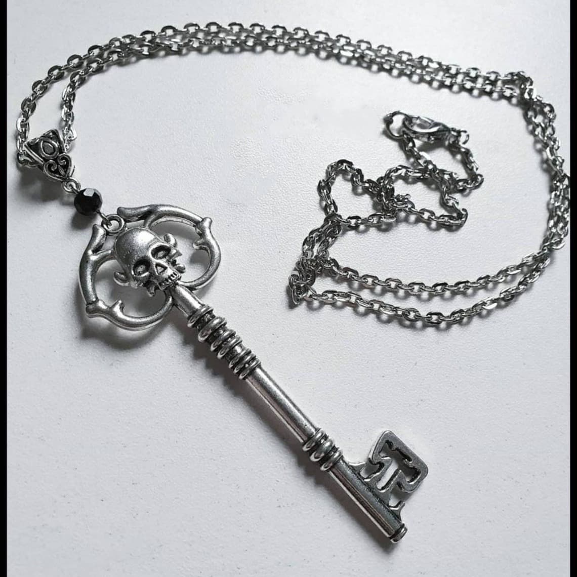 Antique crystal necklace for keys, Gothic