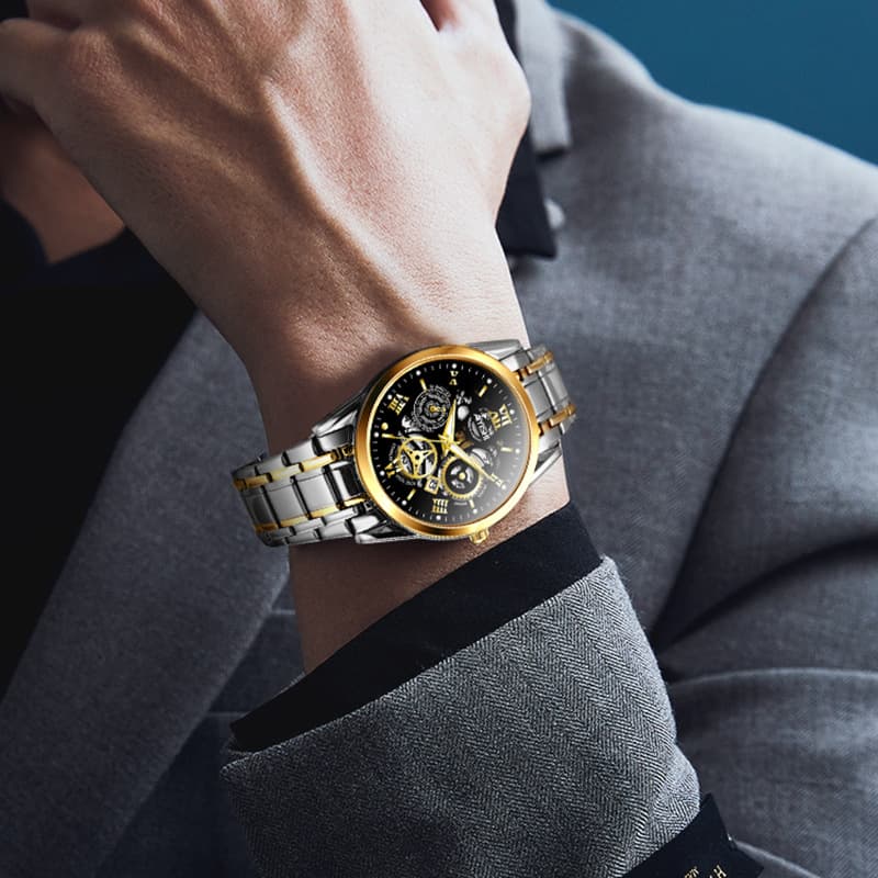Men's watch, waterproof mechanical steel belt, quartz calendar, fully automatic 2