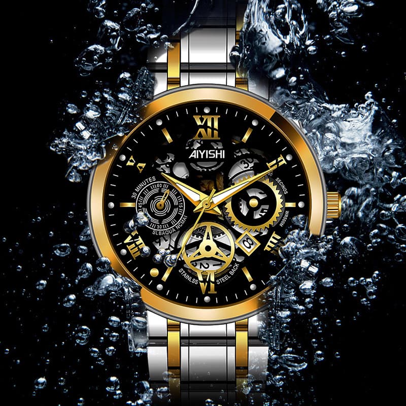 Men's watch, waterproof mechanical steel belt, quartz calendar, fully automatic 4