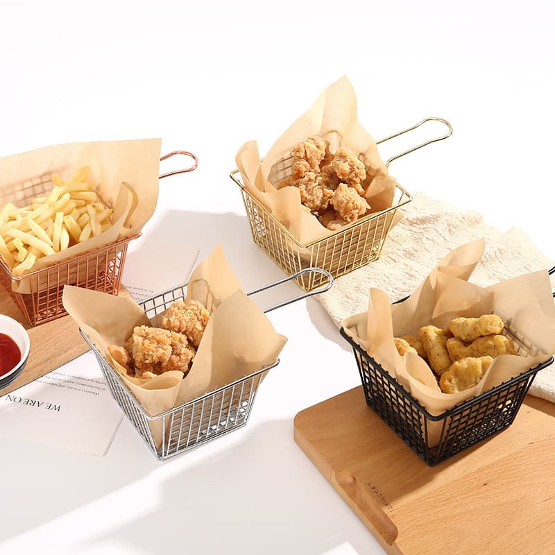 European -style hotel creative tableware milk tea shop Iron snack mini small fried basket fried basket fries fried basket fried basket snack basket 2