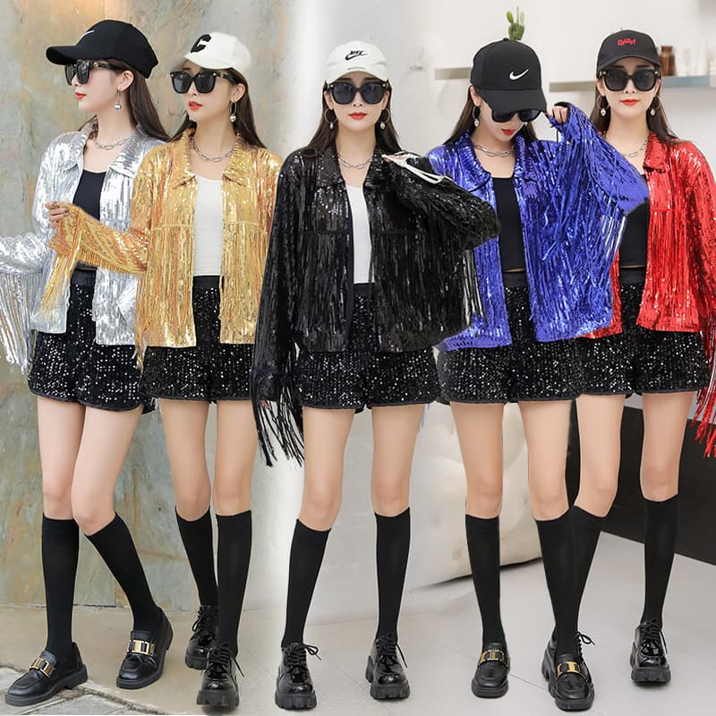 Women's Tassel Sequin Jacket 2026 Autumn Winter Streewear Ro 4