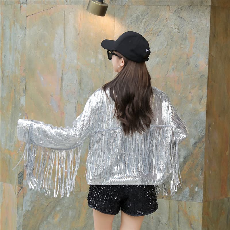 Women's Tassel Sequin Jacket 2026 Autumn Winter Streewear Ro 5
