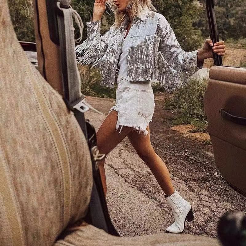 Women's Tassel Sequin Jacket 2026 Autumn Winter Streewear Ro 1