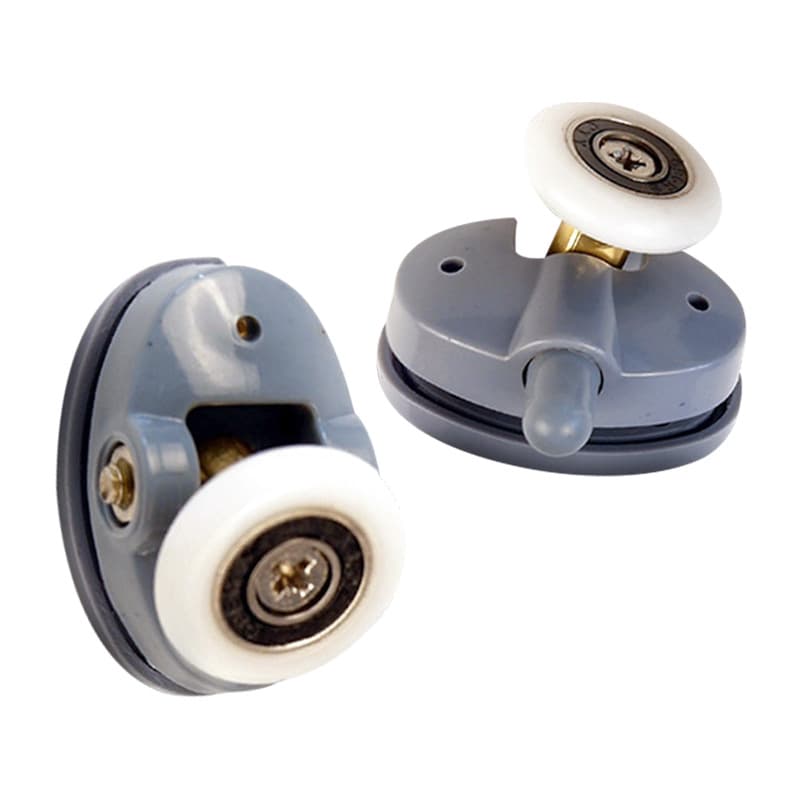 Wholesale plastic bathroom glass mobile door pulleys Vintage shower room roller up and down swing wheel bathroom accessories 5