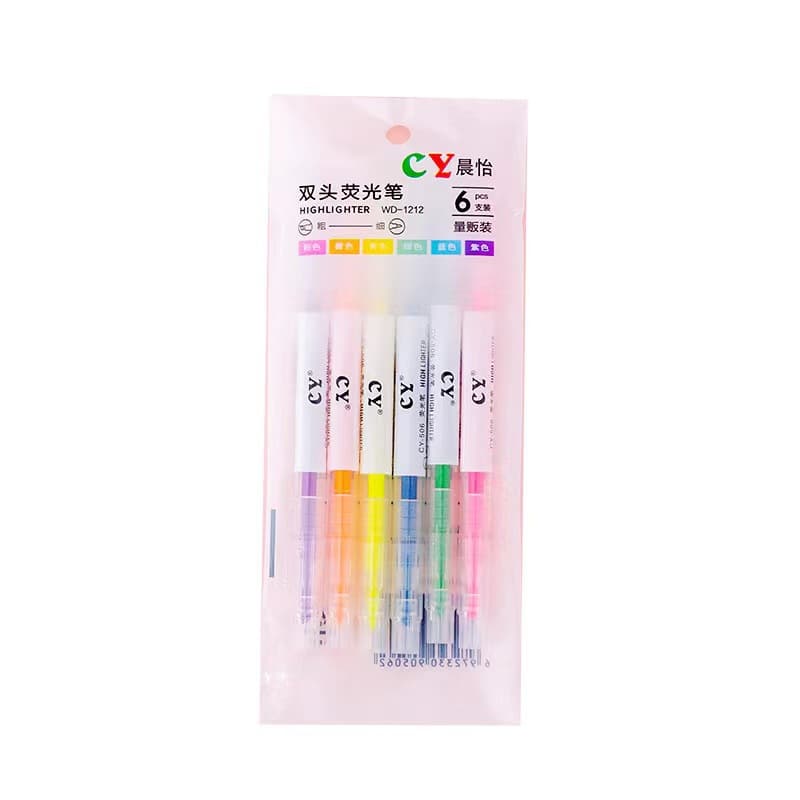 Creative color double -headed fluorescent pen marking key line marking pen Student graffiti hand accounts and pens oblique head watercolor pen 5