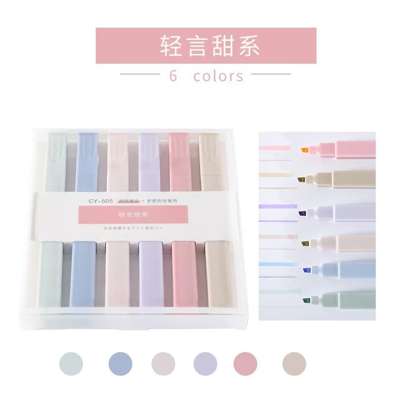 Creative color double -headed fluorescent pen marking key line marking pen Student graffiti hand accounts and pens oblique head watercolor pen 8
