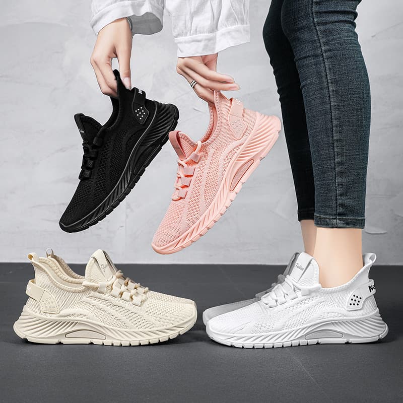 Shoes for women's sports shoes cross-border large size versatile women's shoes TEMU trendy casual shoes flying knit breathable single shoes running shoes 3