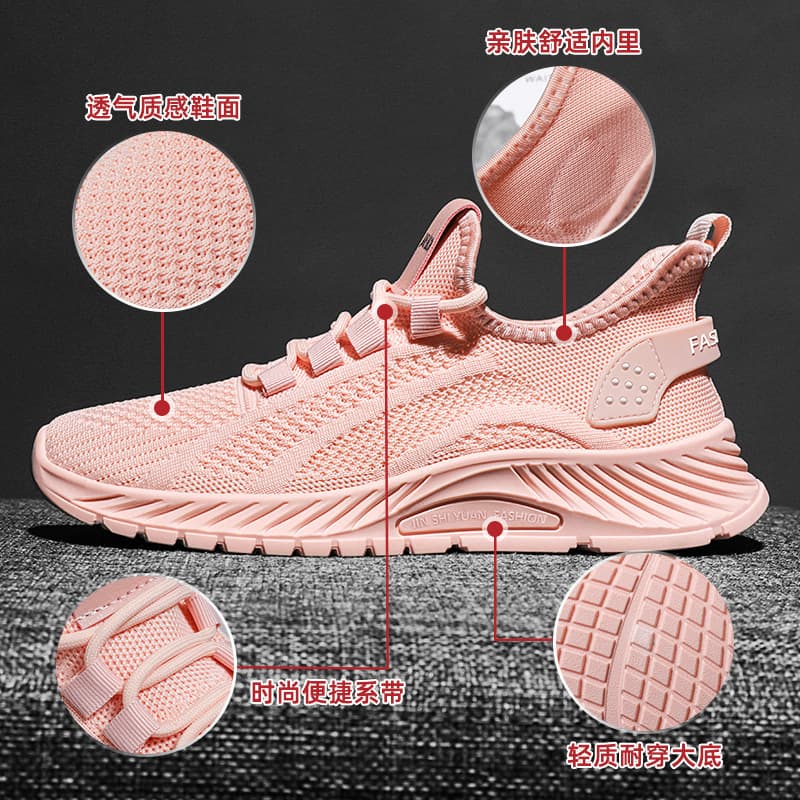 Shoes for women's sports shoes cross-border large size versatile women's shoes TEMU trendy casual shoes flying knit breathable single shoes running shoes 4