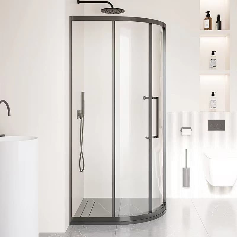 Guangdong factory household curved shower room tempered glass partition dry and wet separation shower room shower door bath screen 2