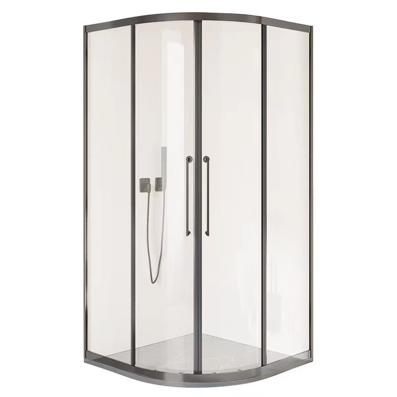 Guangdong factory household curved shower room tempered glass partition dry and wet separation shower room shower door bath screen 5