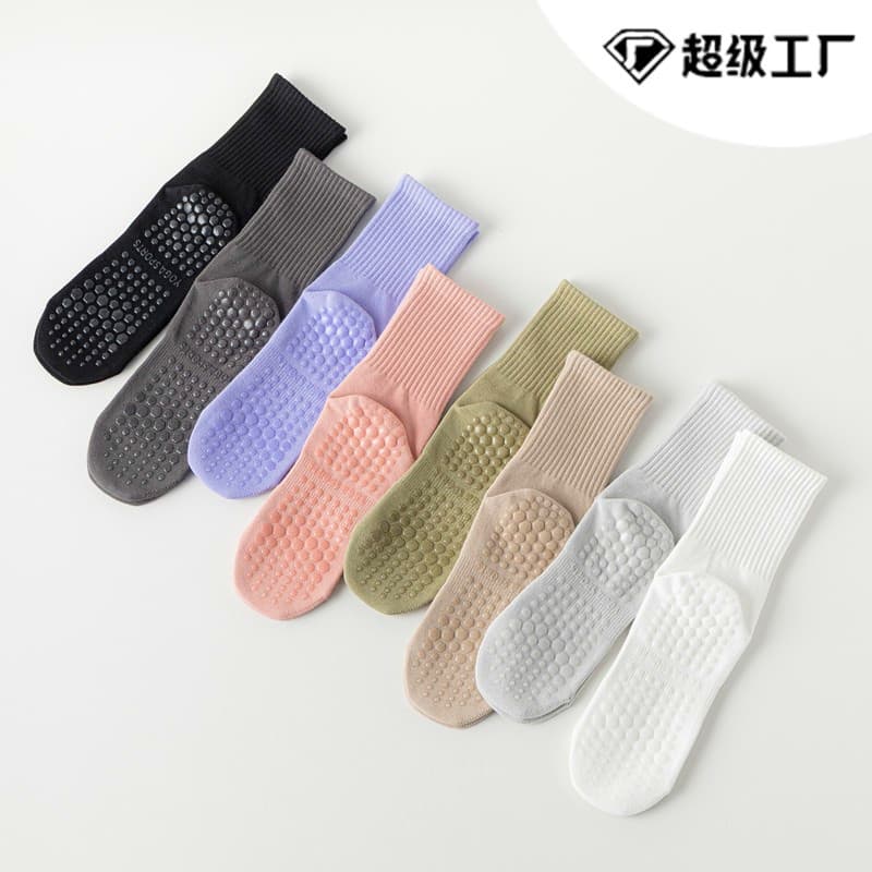 Summer non-slip yoga clothing, socks, mid-length, for running