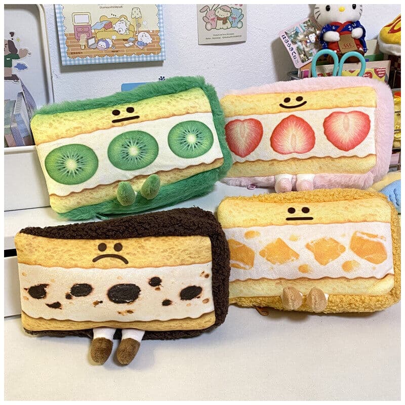 Cartoon brand cute pencil case, plush funny storage bag, Birthday gift