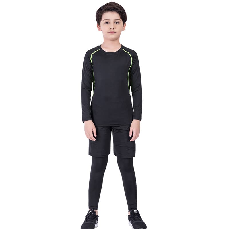 (Cross-border trading), children's keep warm football set for training, sports quick dry base long-sleeve, tight 5