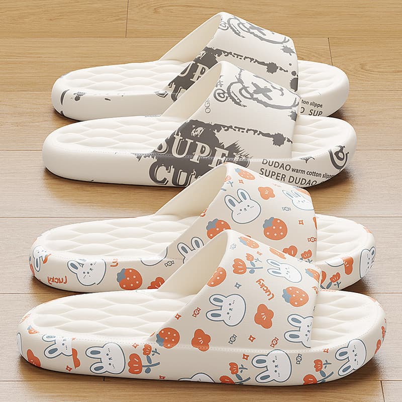 (Wholesale), men's men's slippers, cartoon women's non-slip women's slippers to go out, soft sole
