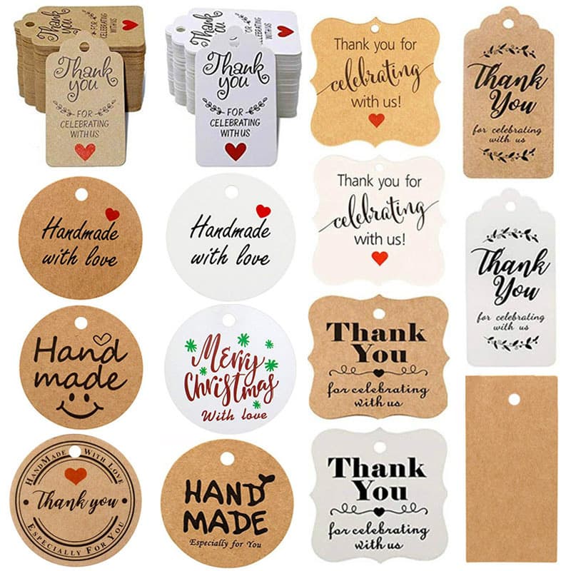 100 pieces/bags wholesale thanks for tag label festive gift Crane tags with hemp rope wedding decoration