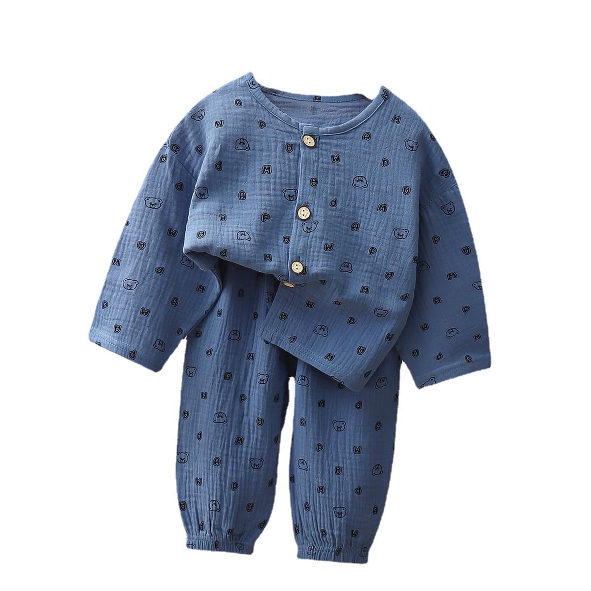 Spring children's pijama, set, cotton double-layer overall 5
