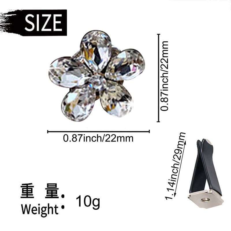 5 pieces natural small crystal set car air outlet decoration clip car air vent clip car interior decoration ornaments 5